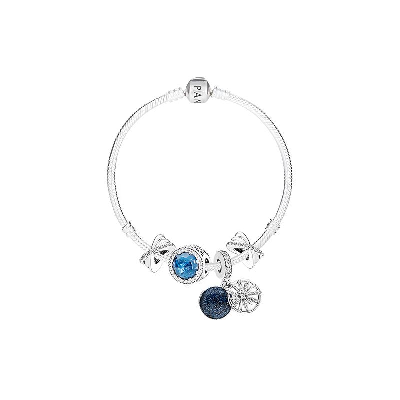 Pandora Dazzling Wish Intoxicating Moon Night 925 Silver Synthetic Cubic Zirconia Bracelet Women s Model SL-1
