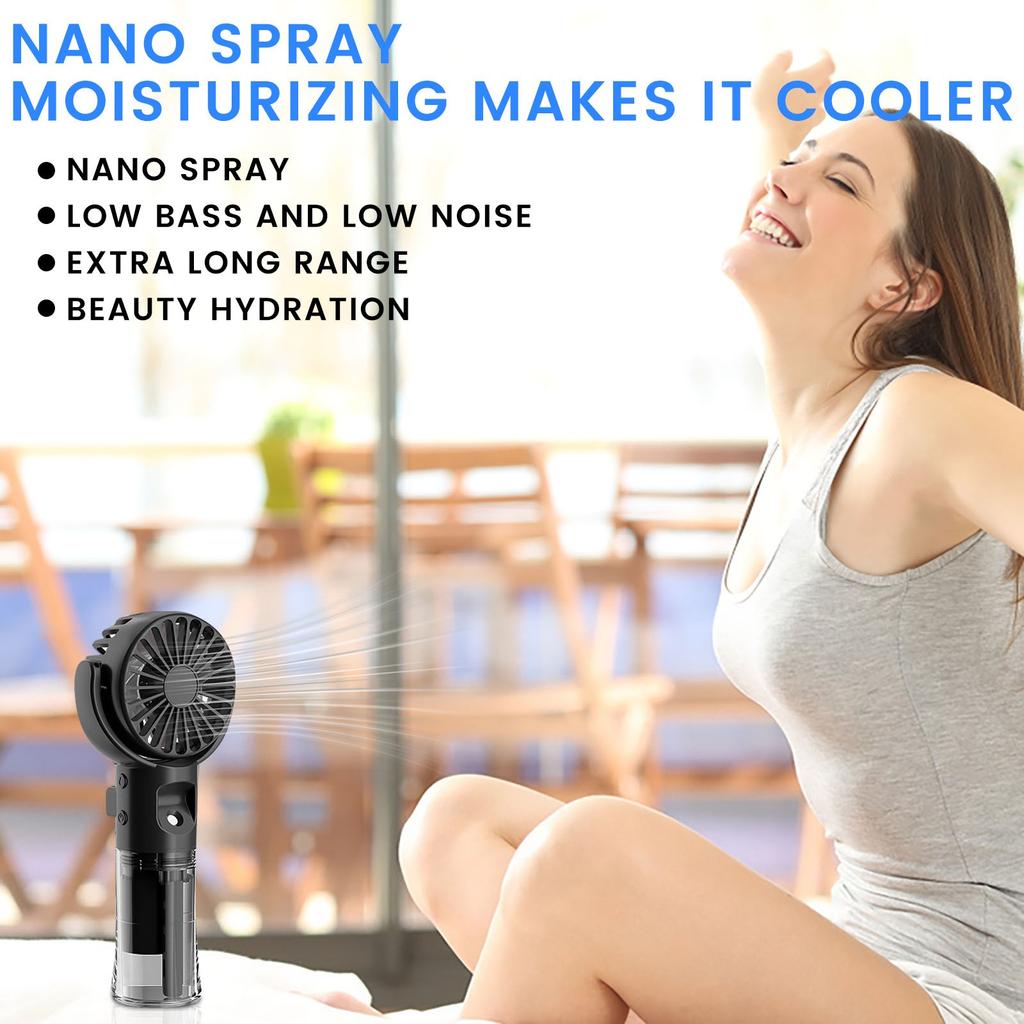 Ruční rozprašovací ventilátor Stolní zvlhčování Dárek Ruční studentský ventilátor Skládací krční rozprašovací ventilátor