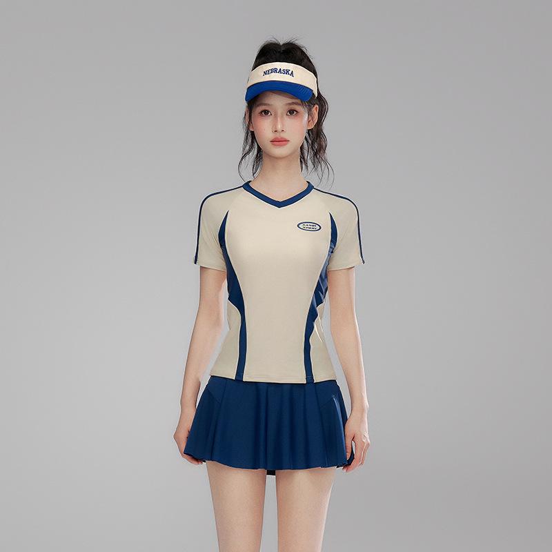 

Women s High-Waist Two-Piece Sports Skirted Swimsuit Large