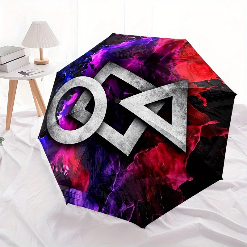 1pc Money Flames Logo Design Umbrella with Plastic Handle,Suitable for All Seasons Home Travel Outdoor UmbrellaM1032