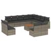 VidaXL Salon de jardin avec coussins 13 pcs gris résine tressée 3224373