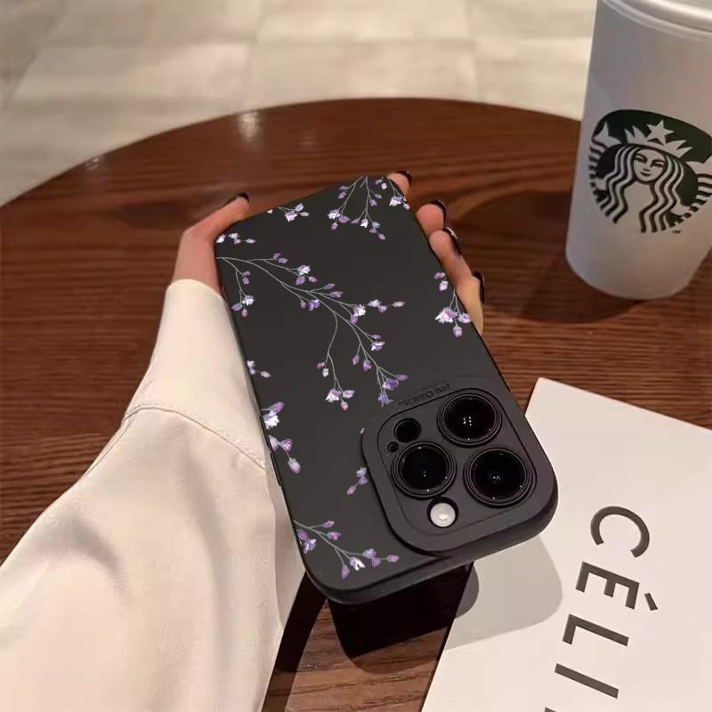 Plum Blossom Pattern Phone Case For IPhone 16 13 15 11 12 14 17 Pro Max Air 16E 15 Plus Shockproof Cover Silicone Soft Fundas