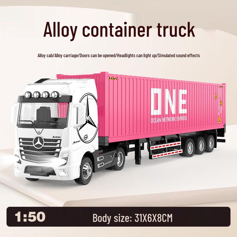 1:50 Alloy Container Transport Truck Model Toy Vehicle Gift Ornament
