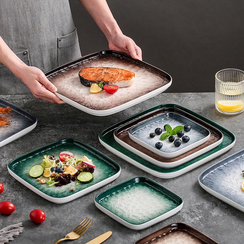 Japanese Style Ceramic Square Dinner Plate