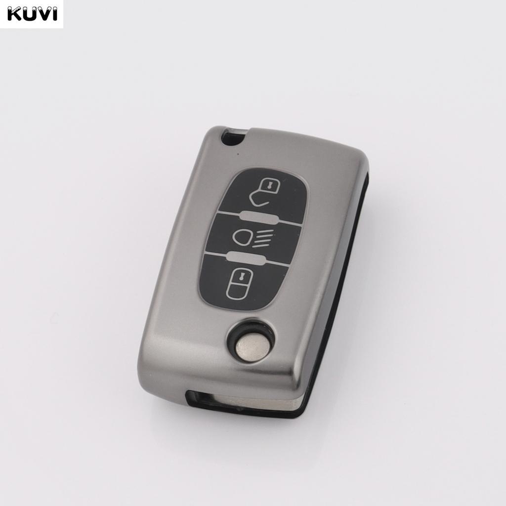 Tpu Flip Car Key Case Cover Protector Fob Keychain For Citroen C2 C3 C4 C5 C6 Xsara Berlingo For Peugeot 207 307 308 407 607 807