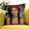 SSelena Gomez Singer Various Sizes Square Pillow Case For Car Home Bedchamber Decor