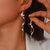 1 Pair French Style Butterfly Dangle Earrings,Women Elegant Twisted Line Long Fashion Ear Jewelry