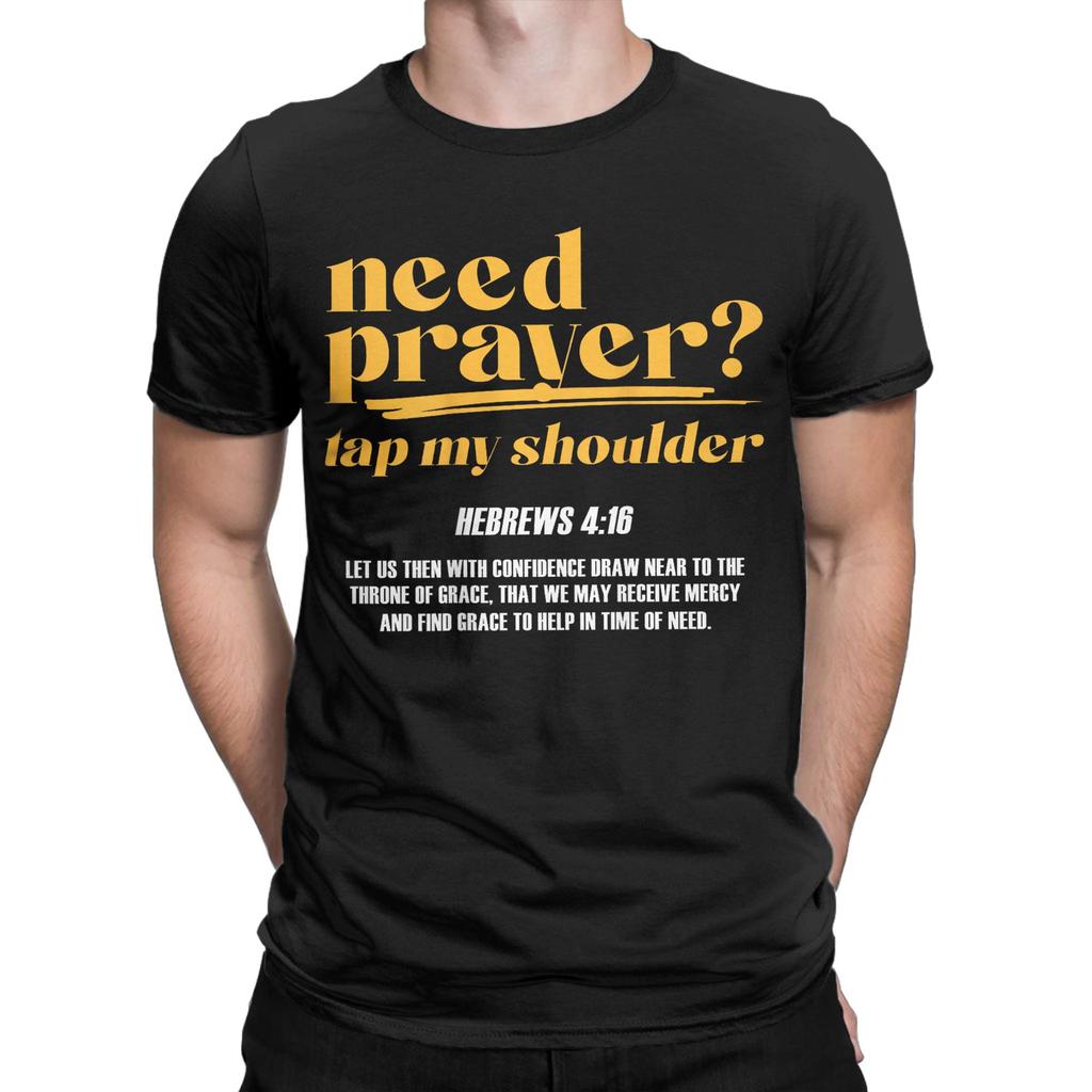Männer brauchen Gebet Klopf mir auf die Schulter Christliche T-Shirts Tees Sommer Street Style Kurzarm-T-Shirt Rundhalsausschnitt Beliebtes Tee