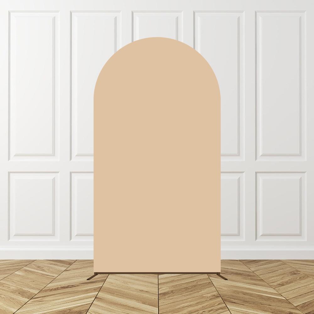 1Pc Wedding Brown Arch Backdrop Decoration Baby Party Kids Birthday Wedding Celebration Polyester Elastic Background Cover Prop