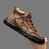Spring/ AutumnMen's High-top Casual Sneakers Handmade Leather Shoes Plus Size 39-48