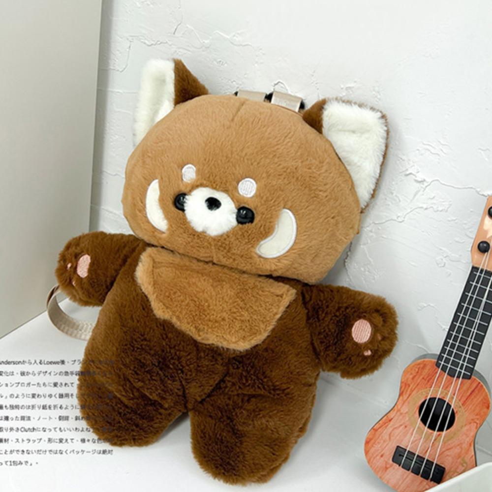 Shoulder Raccoon Plush Bag Large Capacity Sleepy Doll Bag Funny Little Panda Backpack Doll  Women