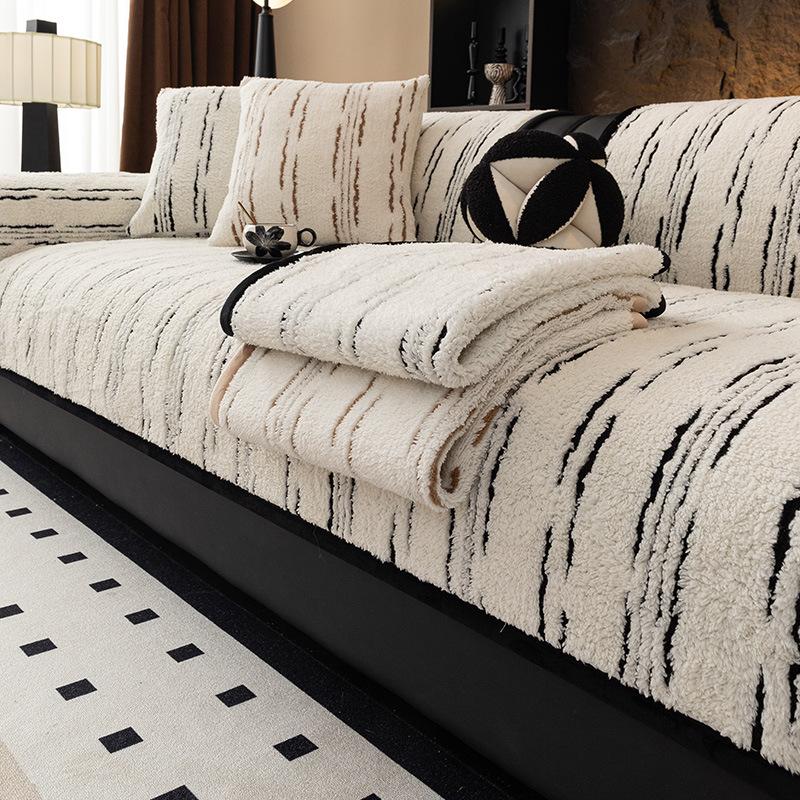 Plush Sofa Cushion Non-Slip Simple Modern Comfortable Cotton Velvet Seat Cushion  New Cross-Border Autumn And Winter Sofa Cover Cover Cloth