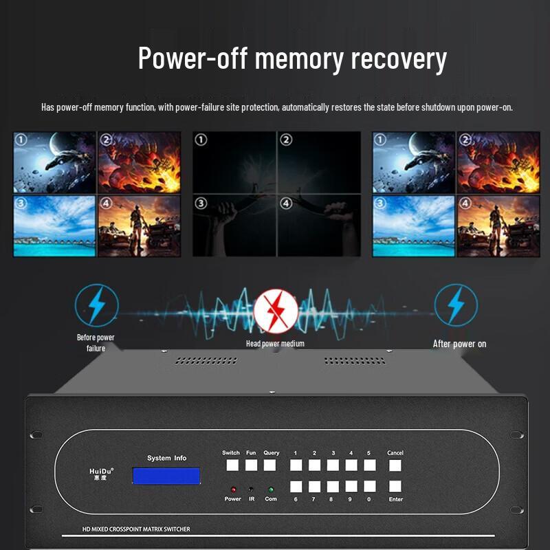HuiDu HBK-P08 Touchscreen SD Seamless Hybrid Matrix Switcher (CN Version)