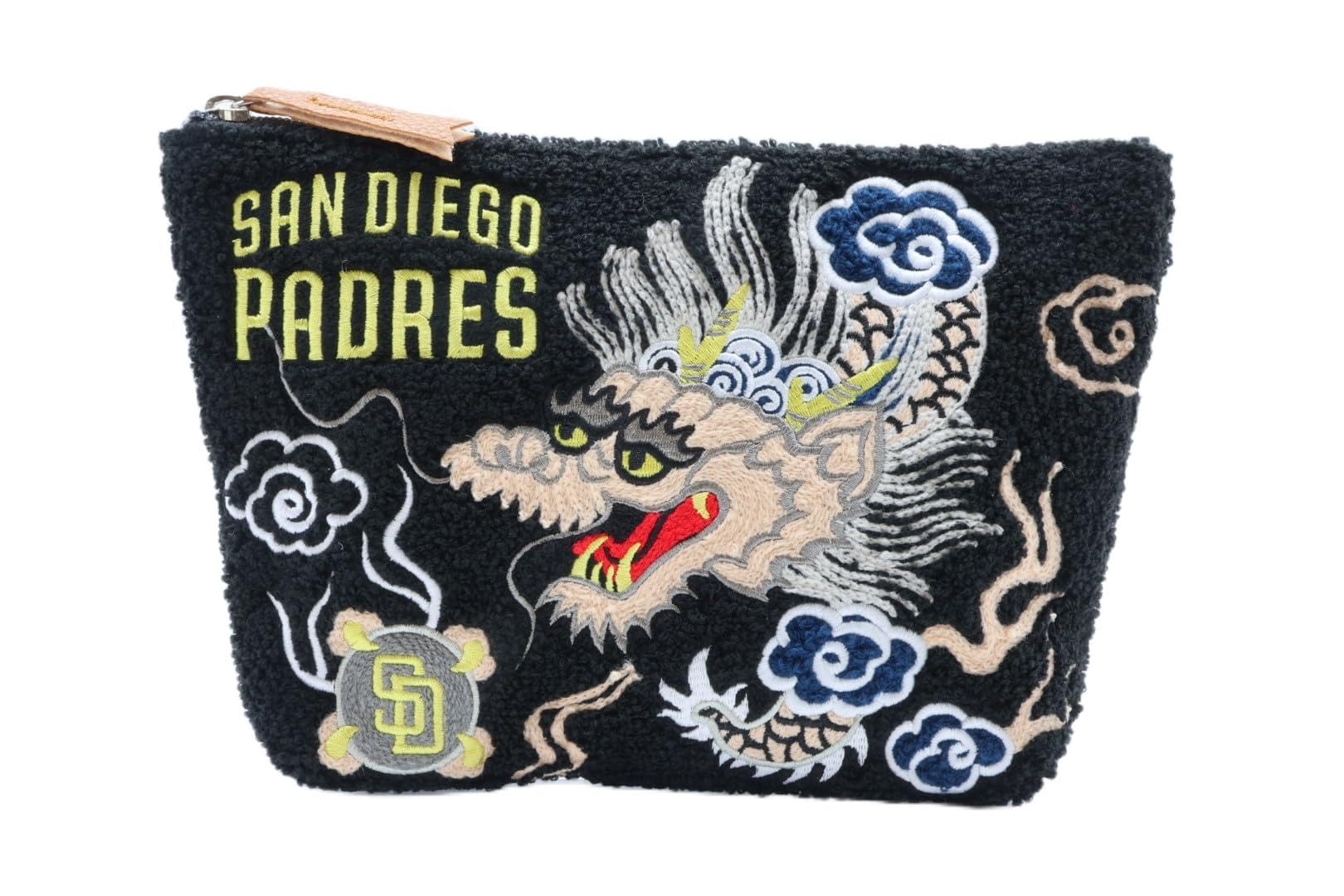 

[Major League Baseball] Makeup Case, MLB Japanese Pattern Sagura Pouch, SD Dragon/Black