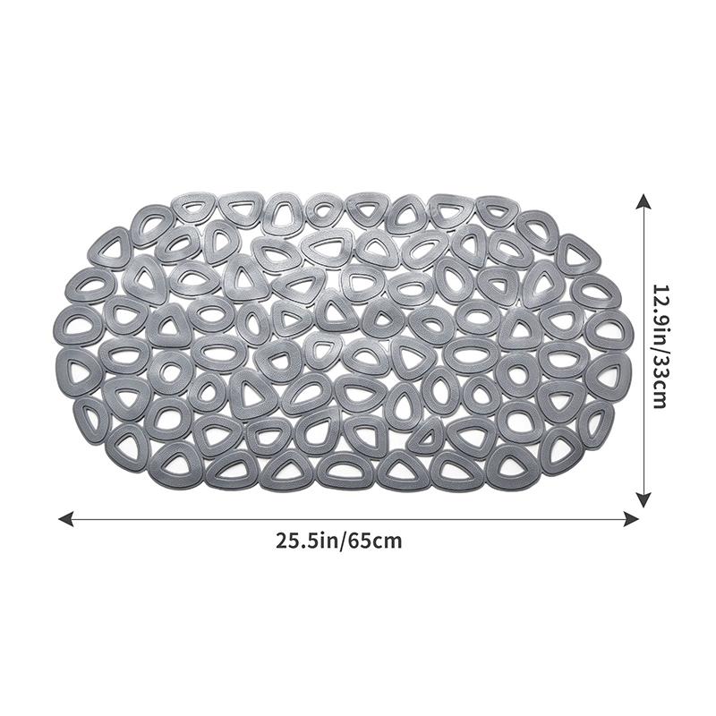 1 Stück PVC Rutschfeste Badematte, Schnelltrocknende Fußmassage Wasserdichte Duschmatte mit Saugnapf, Weiche und Bequeme Badewannenmatte