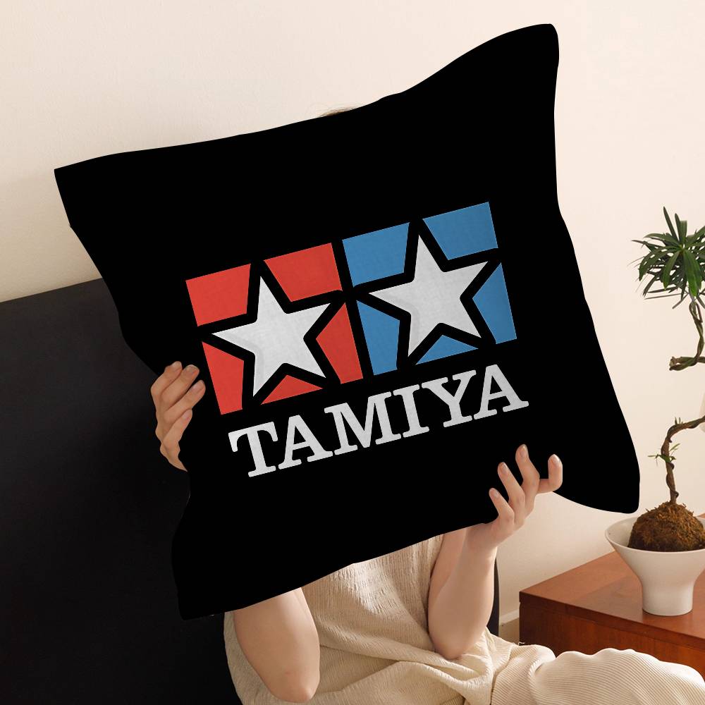 T-Tamiya Logo Pillowcase Toon Gift Cushion Cover Bedroom Home Sofa Chair Seat Decor Pillow Case
