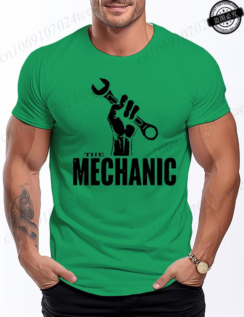 Męska Koszulka 3D z Motywem Mechanika Samochodowego Retro Wzór Naprawy Maszyn Krótki Rękaw Swobodne i Modne Streetwear