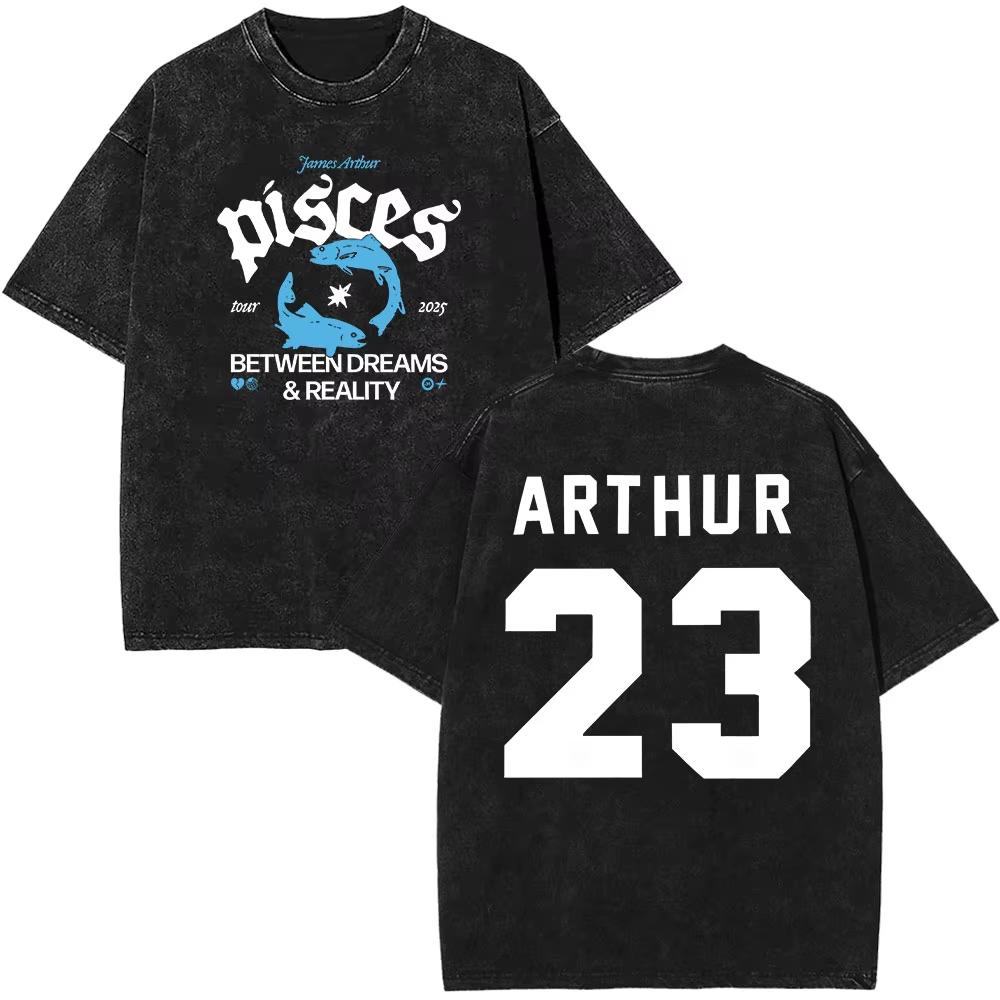 Rapper James Arthur The Pisces World Tour  Printed Tshirt Men Women Hiphop Tshirt Fan Gifts Casual Vintage Washed Tshirt