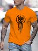 Men's Summer Loose Size 100% Cotton Skull Print Casual Slim Fit Round Neck Short Sleeve T-shirt Top O-neck Pactwork Casual T