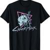 Futuristic Skull with Tech Wires Retro 80s Vibe T-Shirt