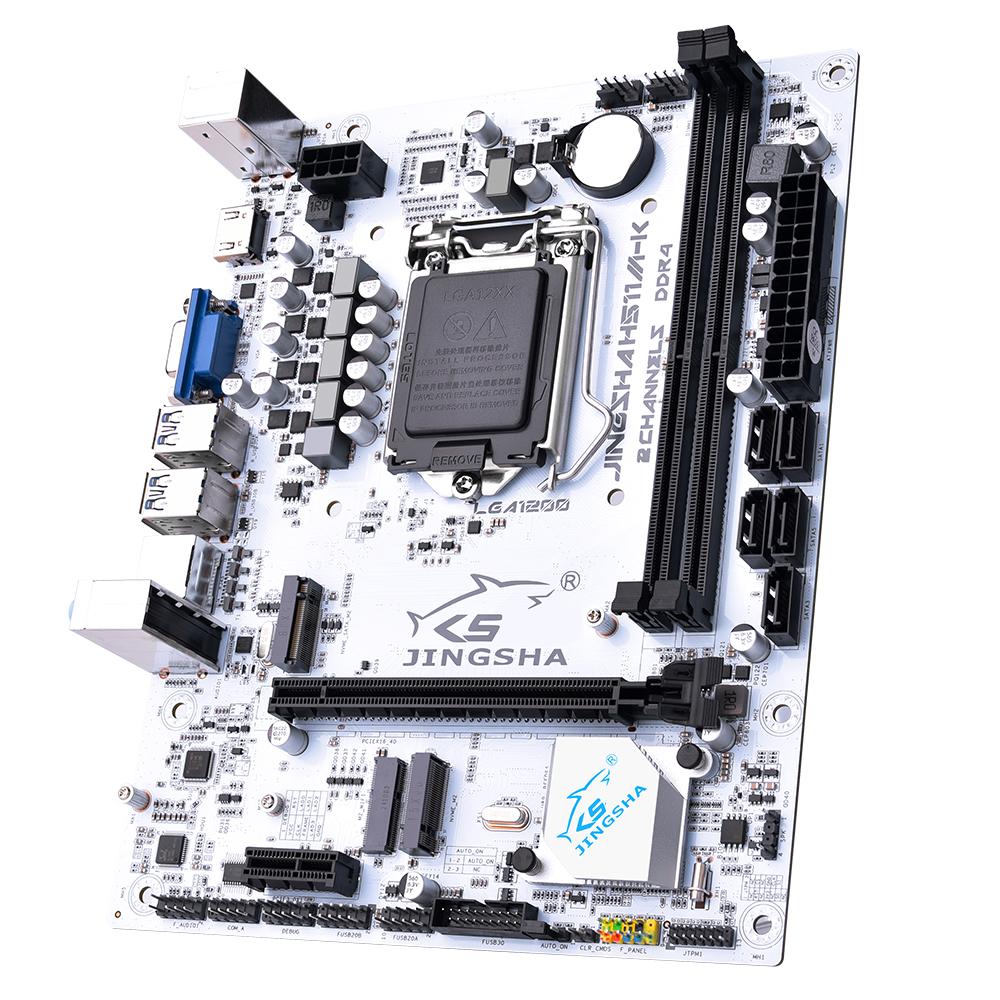 

JINGSHA H511MK Материнська плата IntelSocket LGA1200 GEN 1011 ЦП Процесор DDR4 двоканальний 5xSATA срібний