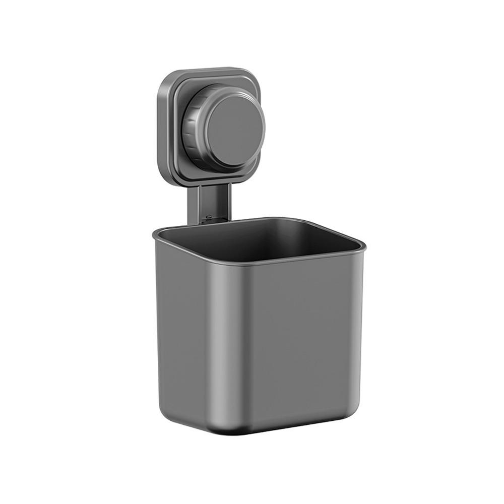 

Wall Mounted Face Towel Storage Box Punch-Free Shower Basket Bathroom Grey-S