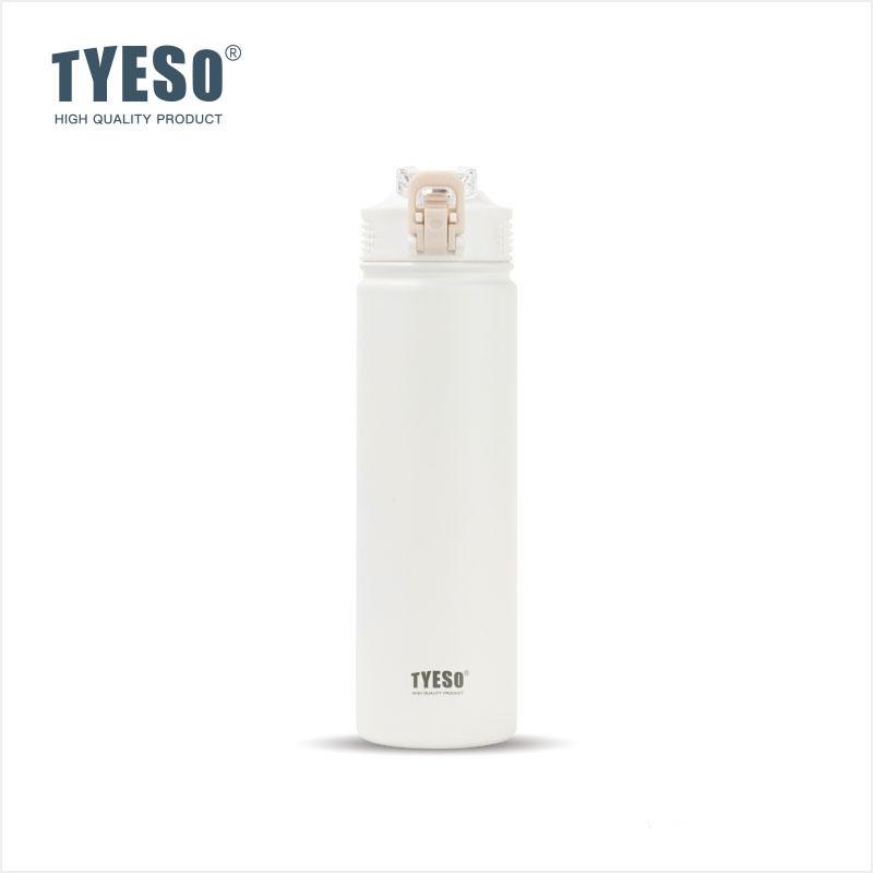 Tyeso 600/750ML Thermos Bottle With Straw Stainless Steel Car Thermal Cup Sports Water Bottles Keeps Cold and Heat Thermal Mug