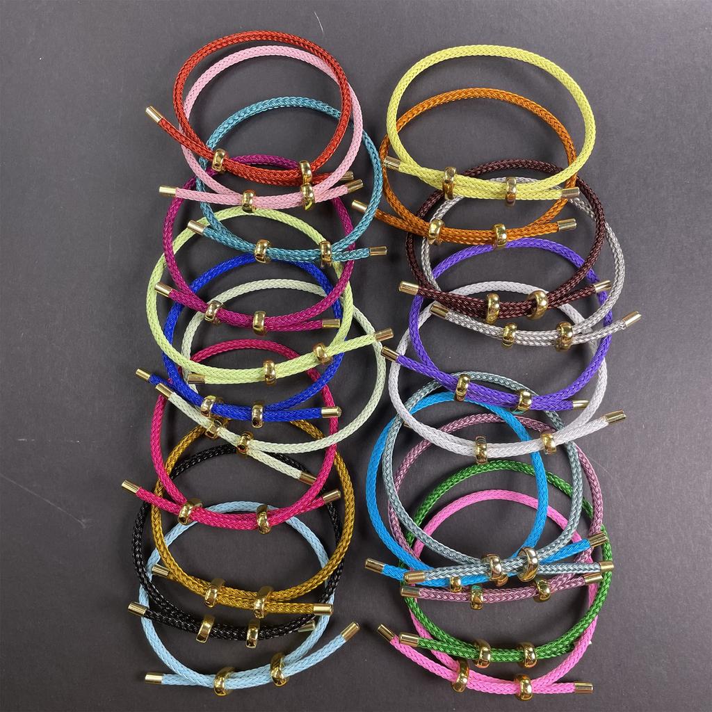 10Pc Luxury Multicolor Fashion Adjustable Bracelet Stainless Steel Wire Waterproof Rope Bracelet Men Women Jewelry Accessories