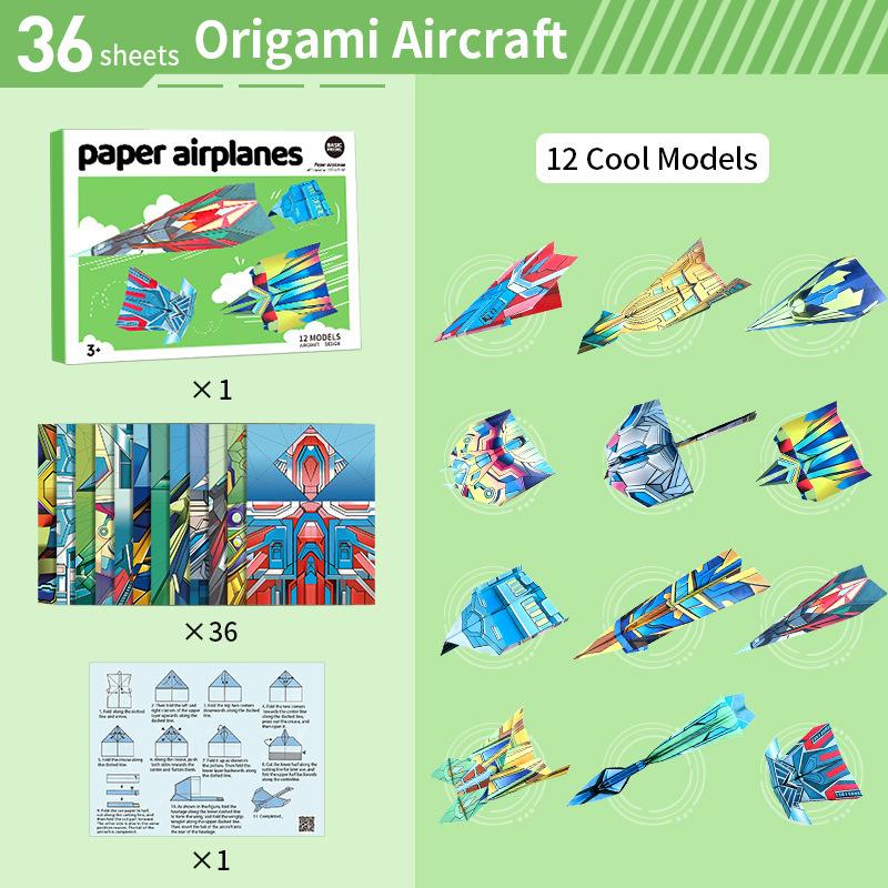 

Creative 3D Paper Airplane Craft Set 12 Models For DIY Folding Fun Family Activity STEM Toy Gift For Birthdays Travel Kids Party