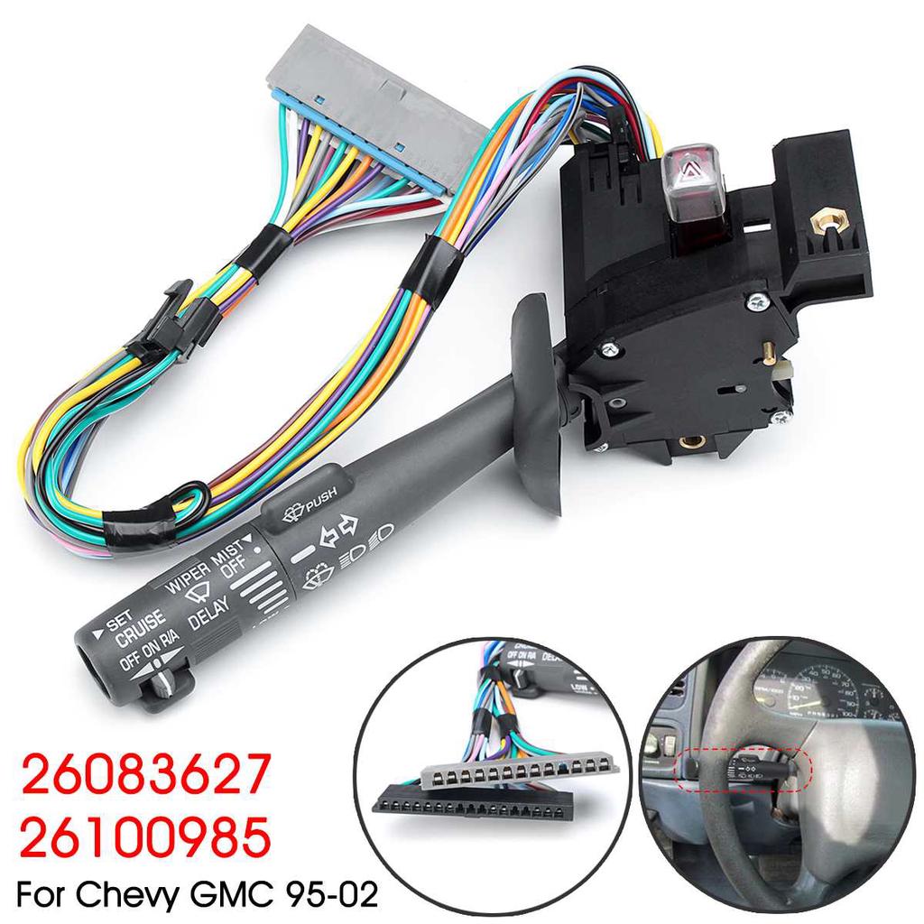 CarBole Cruise Control & Wiper Turn Signal Lever Switch – Fits Chevy GMC Trucks & Vans 1995-2002, Replaces 2330814