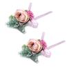 2 Stück Hochzeit Braut Corsage Brautjungfer Handgelenkblume für Hochzeitsfeier JubiläumRosa