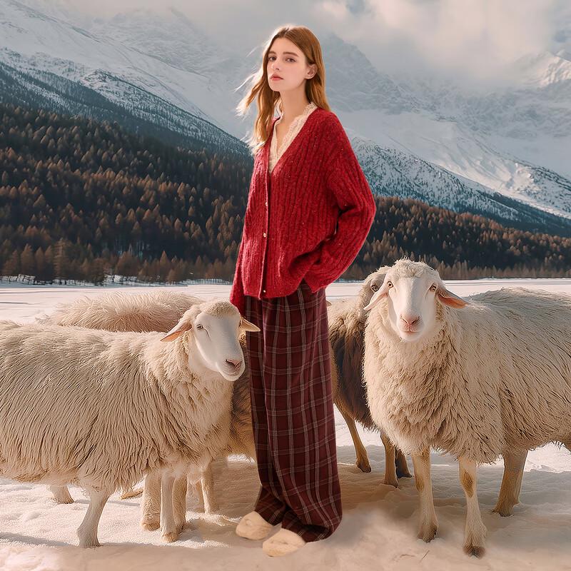 

Женский трикотажный кардиган Sancai с пайетками и V-образным вырезом M