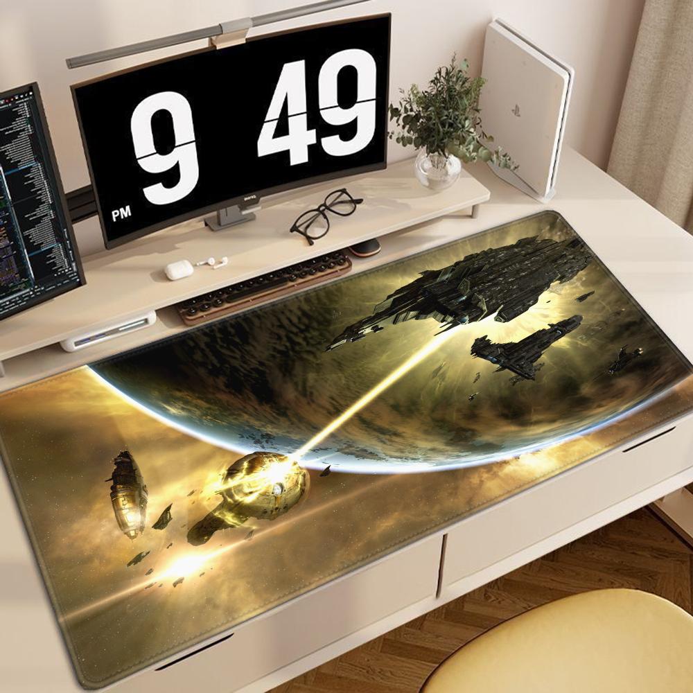 Eve Online Anime Large Mousepad XXL Gaming Accessories Keyboard Desk Mat Laptop Office Carpets Rubber Overlock Mouse Pad for CS
