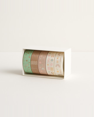 4 Pcs/set Retro Geometry Washi Tape Set Diary DIY Decoration Student Stickers Korean Stationery Office Supplies Peach