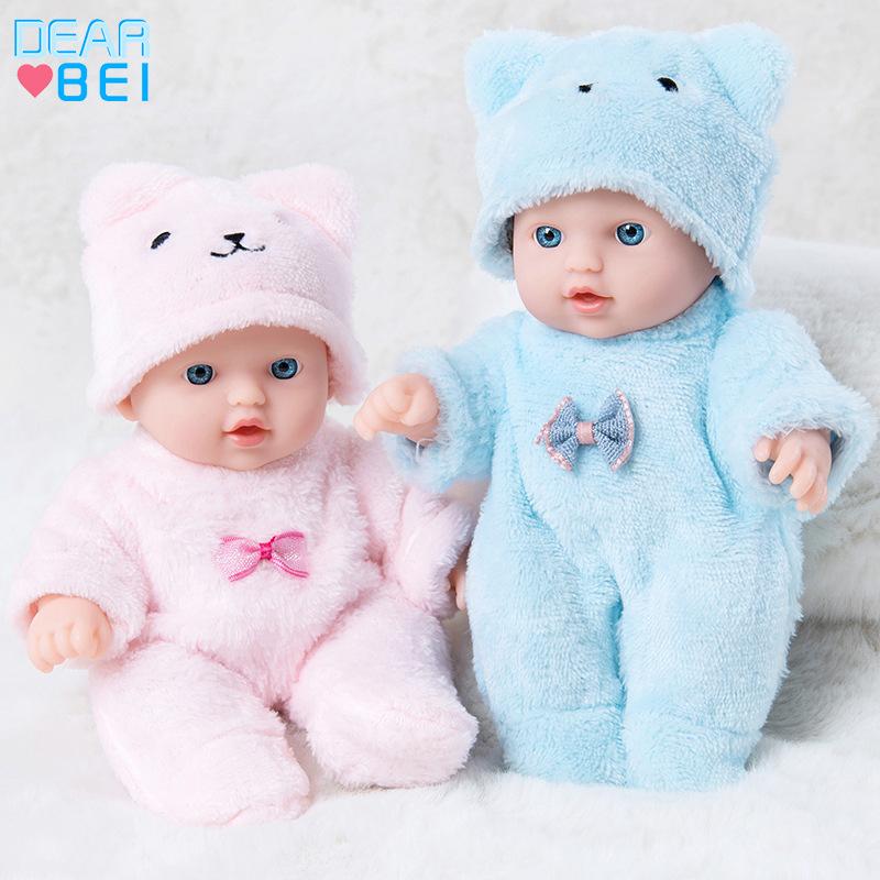 Soft Rubber Baby Doll Cute Bear Plush Clothes 20CM Reborn Doll Girl Gift