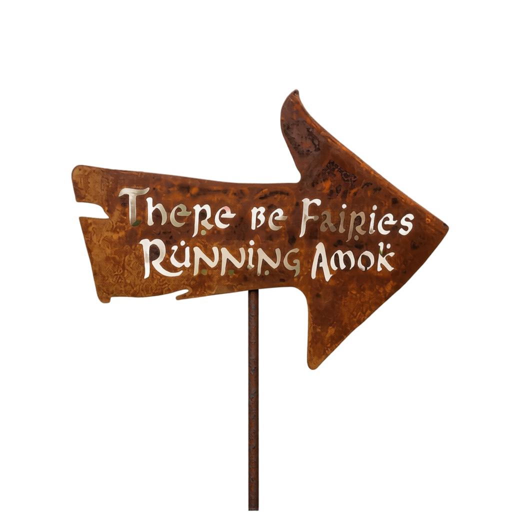 Vintage Wrought Garden Sign Stake Decorative Directional Plaque for Outdoor Yard