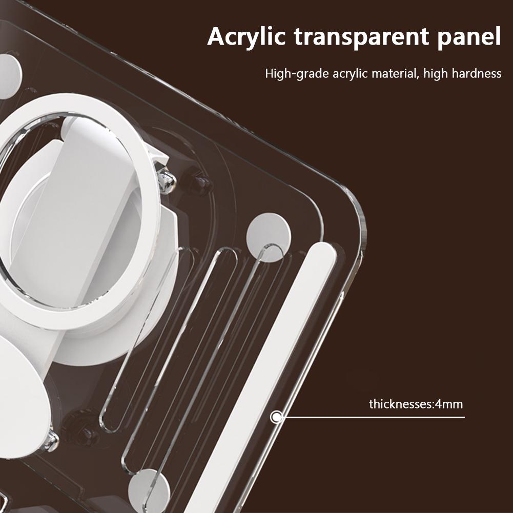 Acrylic Tablet Stand Holder with 360 Rotating Base Transparent Tablet Holder Adjustable for iPad Pro 11 12.9 Inch/iPad 10.9 Inch