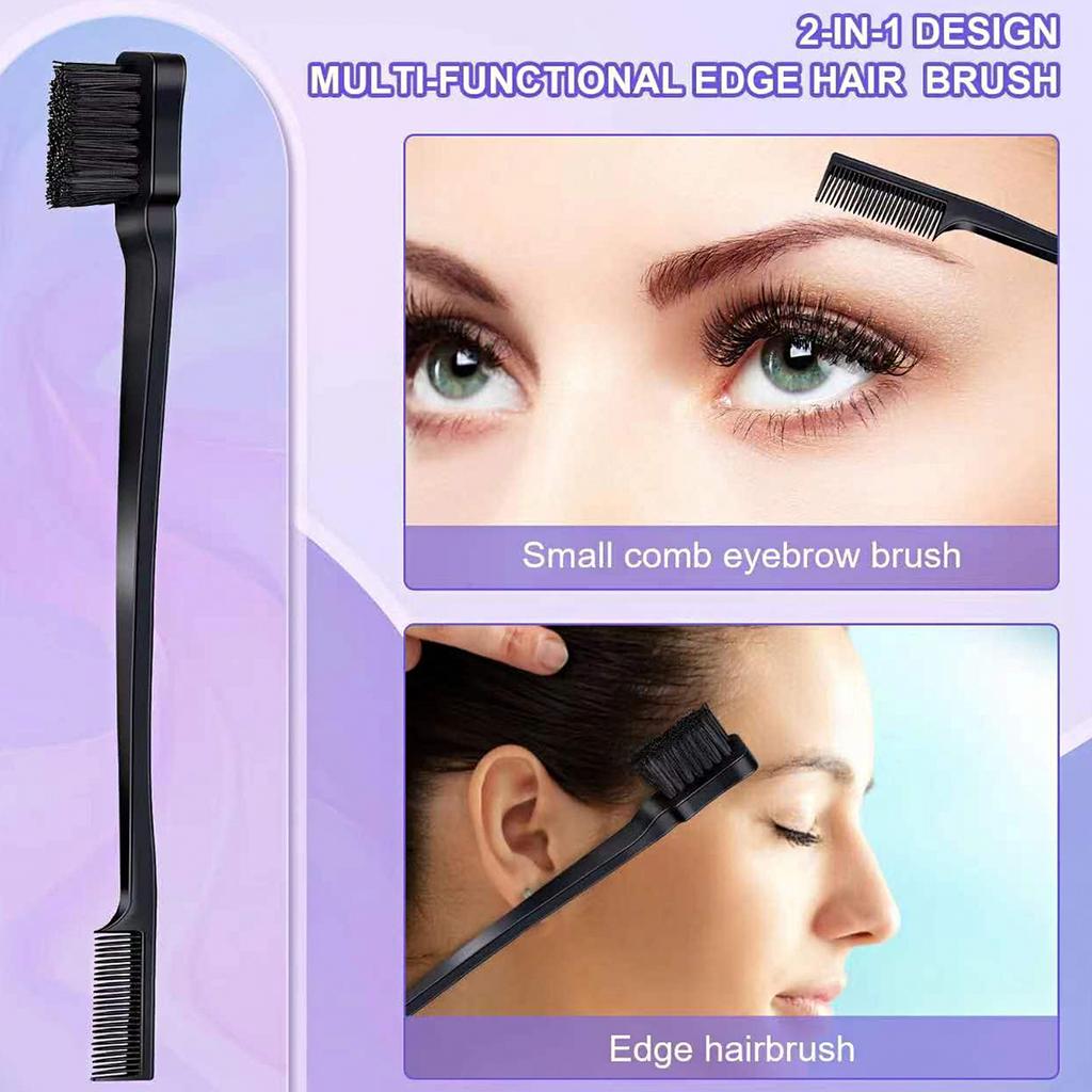 5pcs professional hair comb set,with nylon bristle comb,mouse tail comb,double ended eyebrow comb and ring distributor