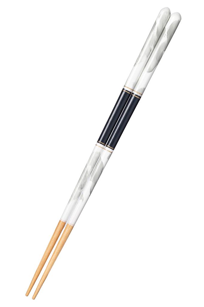 FlaColle Fiore Chopsticks with a Made in Dishwasher Gift Smooth, Ceramic-Like Texture, 23cm, Stylish, Japan, Non-Slip, Safe, (Black)