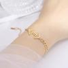Small Dumbbell Pendant Bracelet Titanium Steel Gold Plated Minimalist Fashion Versatile Accessory
