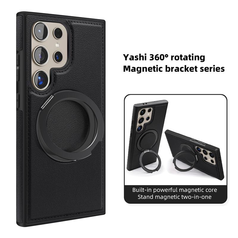 360 Rotating Metal Ring Stand Macsafe Magnetic Case for Samsung Galaxy S24 Ultra S23 S22 Plus S24Ultra S 24 Magsafe Holder Cover