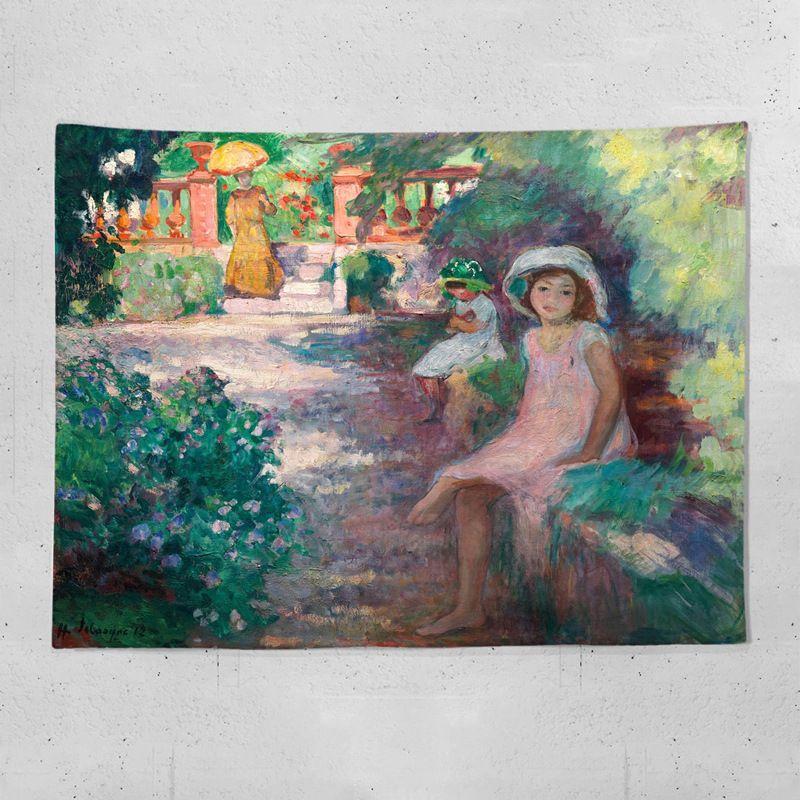 Vintage Garden Floral Landscape Tapestry, Cottagecore Aesthetic Wall Hanging, Bedroom Living Room Dorm Decor