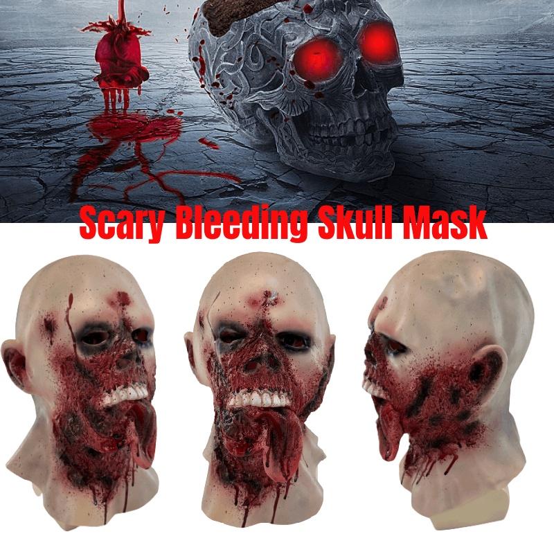 And Halloween Skull Face Mask Horror Tongue Out Ghost Headgear Party Accessory