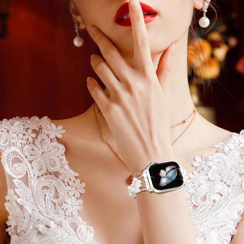 Bling Diamond Band for Apple Watch Straps 40mm 42mm 41mm 38mm 46mm 44mm 45mm 49mm Metal Bracelet iWatch Ultra 2 Series 10 8 9 Se