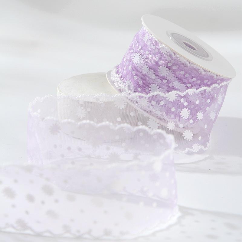 Printed Chiffon Voile Ribbon 1.5" 38Mm Diy Hair Bows Sewing Accessories Handmade Crafts Gift Flower Packing 10 Yards