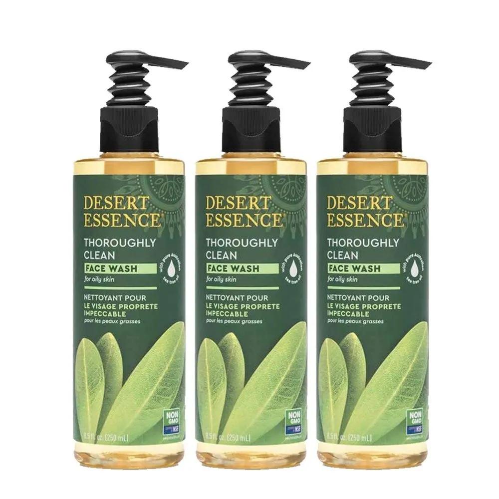 Desert Essence Clean Face Wash 250ml x 3 Cleansing