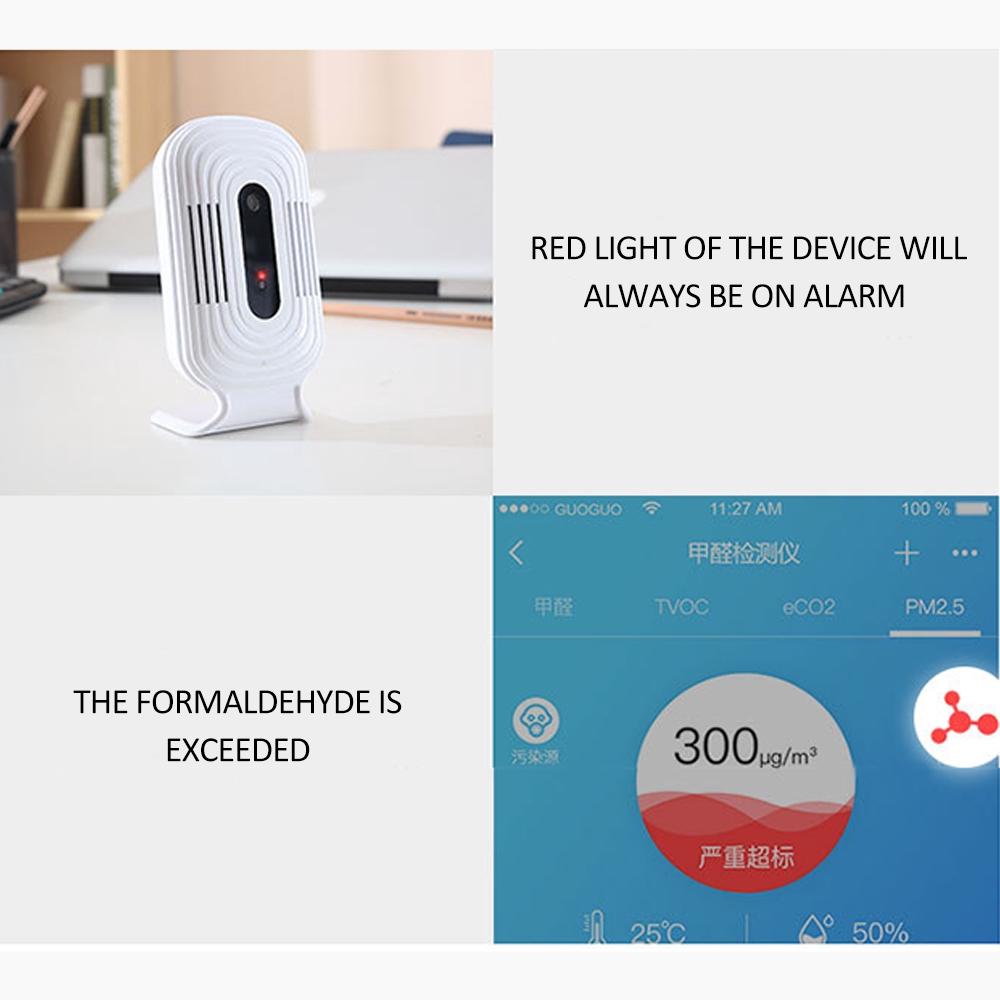 JQ-300 Wifi Digital Formaldehyde Gas Detector Meter Air Analyzers Monitor Tester Sensor Temperature Humidity White+black