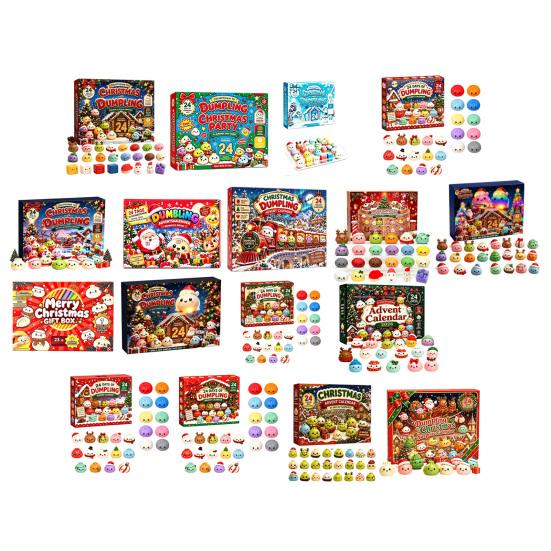 Christmas Countdown Set 2026 Squeeze Toy Advent Calendar, 24-Day Dumpling Bun Fidget Silicone Toys Box, Soft TPR Stress Relief Sensory Gift