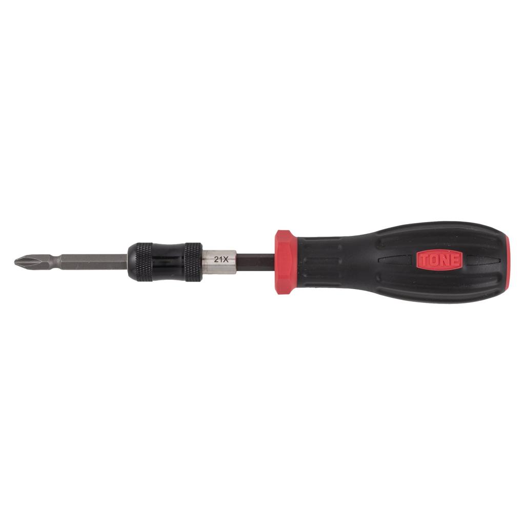 TONE PGCD1S Interchangeable Power Grip Driver Includes 2 Pieces Set, 6.35mm Bit, Red/Black,