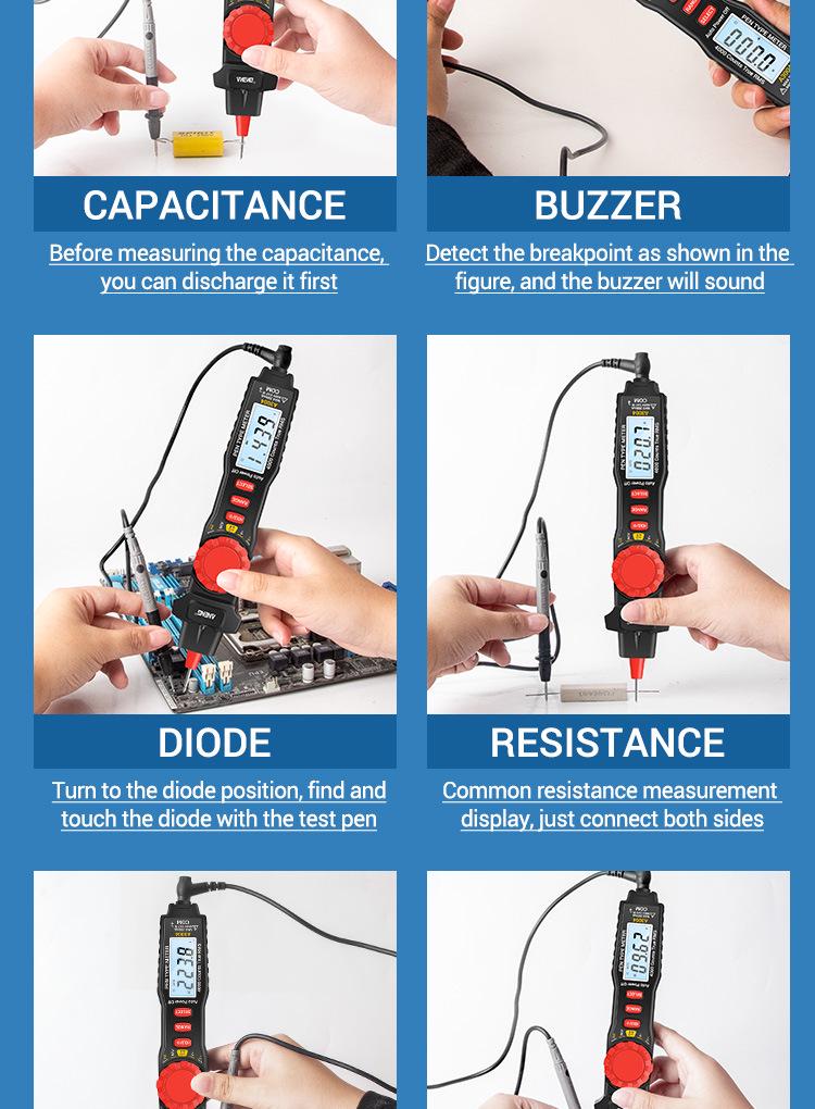 ANENG A3004 Smart Pen Multimeter - High Precision Digital Display for Electricians